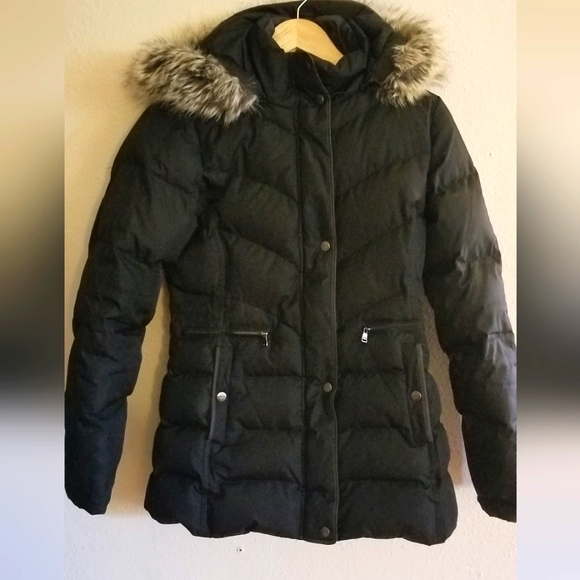 Larry Levine down womens puffer black jacket size S - Picture 1 of 4